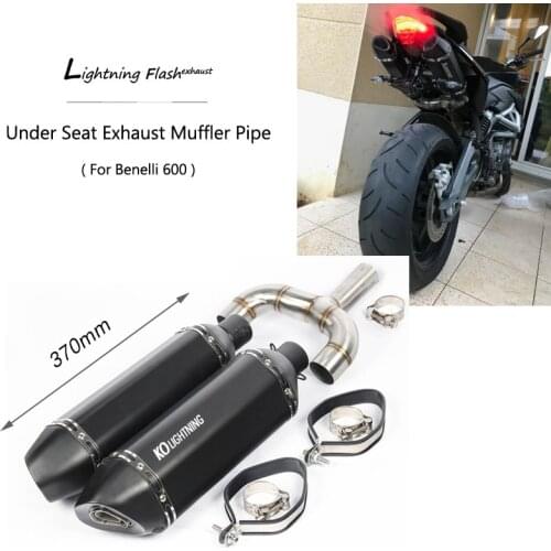 For Benelli 600 Stainless Steel Motorcycle Exhaust System 51 mm Dual-outlet Mid Link Converter 2 Muffler Tail Escape Slip On