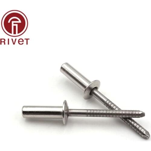 M6.4 200PCS DIN EN ISO 16585 Stainless Steel Round Head Closed End Blind Rivet Sealed Hollow Rivets Blind Rivets GB12615.4