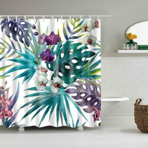 Green plants bathroom curtain nature environmental protection shower curtain waterproof shower curtain with hook B1213