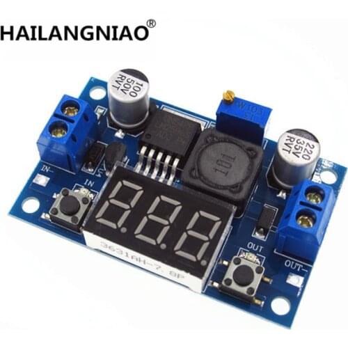 1pcs LM2596 DC 4.0~40 to 1.3-37V Adjustable Step-Down Power Module + LED Voltmeter DC/DC