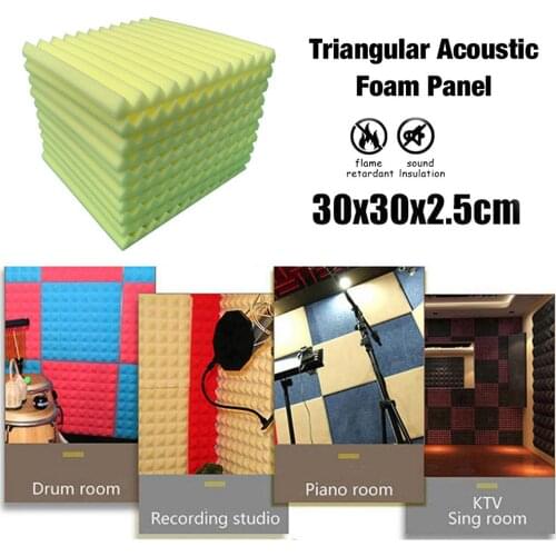 10 Pack Triangular Acoustic Foam Panel Flame-retardant Environmental Protection Foam Soundproof Padding For Room Excessive Noise
