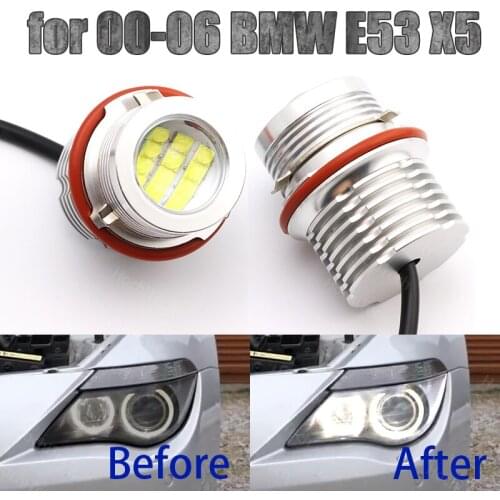 120W for 2000-2006 BMW E53 X5 LED Angel Eyes Ring Marker Light Bulbs White 6000K Car Accessories