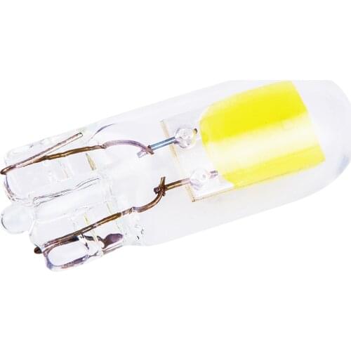 1x Sapphire COB T10 LED W5W Car Light Super Bright Drive-free Glass Auto Wedge Dome Read Trunk Lamp Bulb Style 12V 6000K White