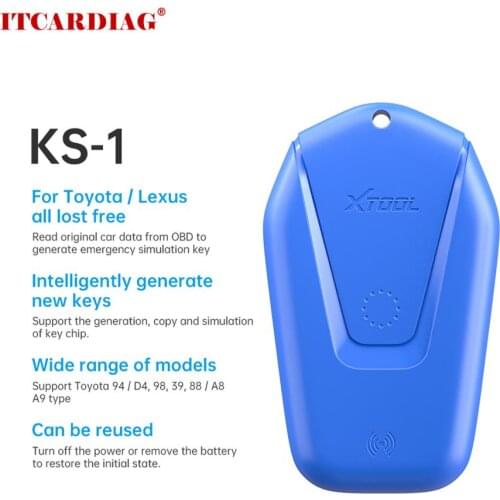 2020 New XTOOL KS-1 Blue Emulator for PS90 X100 PAD2 PAD3 PAD Elite A80 H6 All Lost via OBD2 KC100 Fit For Toyota Smart Key