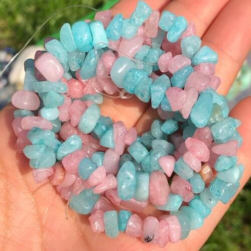 5-8mm Natural Freeform Chips Gravel Colorful Morganite Jades Irregular Stone Beads For Jewelry Making DIY Bracelet Necklace Ear