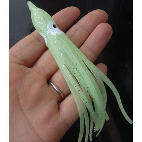 5pcs/Lot 8.2g/16cm Luminous Silicone Noctilucent Fishing Lure Squid Artificial Bait Octopus Baits Swimbait Soft Plastic
