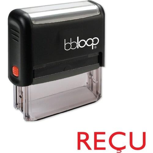 BBloop French Language "RECU" Self-Inking Stamp, Rectangular, Laser Engraved, RED