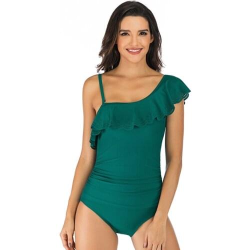 One Piece Swimsuit For Women Sexy Detachable Strap Backless Ruffle Bikini Monokini Beachwear Bathing Swimwear Suit Plus Size XXL