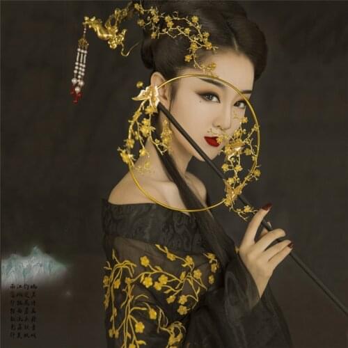 Jin Ping Mei Womens Hanfu Black Gold Plum Sexy Costume Photo House Thematic Photography Costume Tang Empress Performance Hanfu