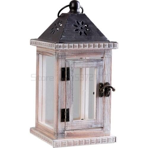 Retro wooden wind lamp ornaments creative home soft decoration creative fashion home wooden candlestick ornaments