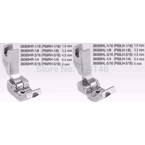 Industrial sewing machine presser foot feet P69RH 3/16 3609HR-3/16 4.8MM FOR Brother juki TYLICAL SINGER YAMATO MITSUBISHI ZOJE