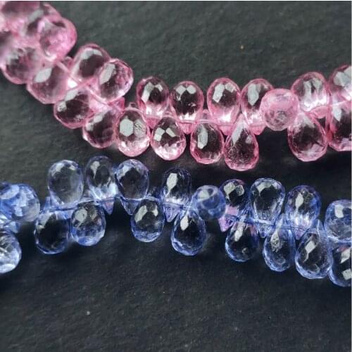 Icnway 2beads Natural Topaz 4X6mm 5X7mm Faceted Teardrop Beads Diy Jewelry Accessorie Necklace Bracelet Earrings Loose Beads