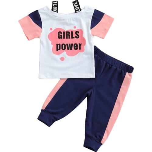 Citgeett Summer Kids Girls Suit Set Print O-Neck Short Sleeve Tops Straps+ Trousers Pants Clothes SET