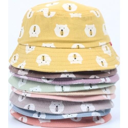 Summer Cotton Bucket Hat printing 3-8 Years Old Children Outdoor Hip-hop Foldable Fisherman Hat Leisure Travel Goros Panama