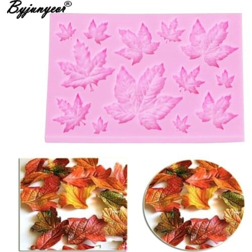 M975 Epoxy UV Resin DIY Maple Leaf Silicone Mold Christmas Fondant Cake Decorating Tools Gumpaste Chocolate Candy Clay Moulds