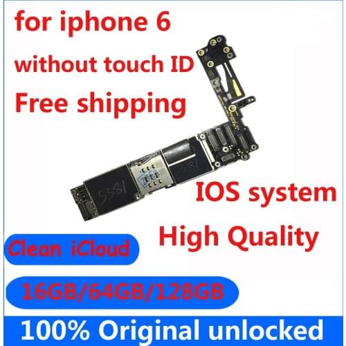 For iphone 6 Free icloud Mainboard without Touch ID Top Quality 100% Original Motherboard IOS system logic board 16GB 64GB 128GB