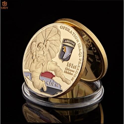 Hot Products US 101st Airborne Army Gold Plated Metal Commemorative American Challenge Coin And Business Gifts