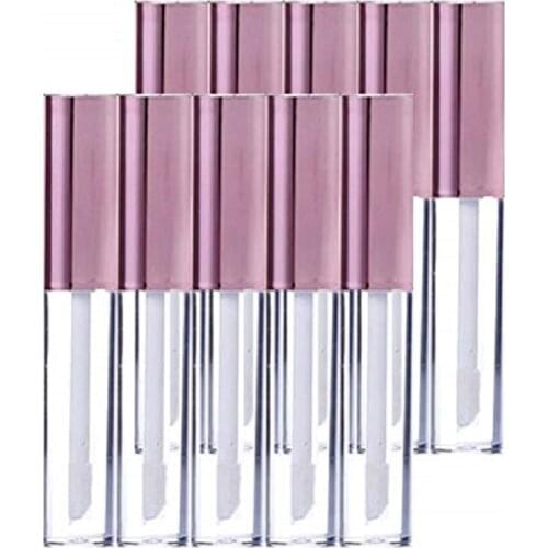 Lip Gloss Tubes with Wand Rose Gold Empty Plastic Makeup Reusable 10ml/0.34 Dispenser Bottle Container for Lipstick DIY 10 Pack