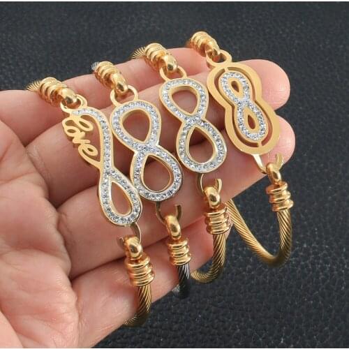 Fashion Stainless Steel Jewelry Simple Bangle Bracelet Gold Color Hot For Women Gift BDNZAICA