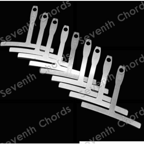 A Set 9 Pcs T Shaped Guitar Bass Ukulele Fingerboard fret wire Setup Curved Gauge Radian Ruler Measuring Caliper Ruler Gauge