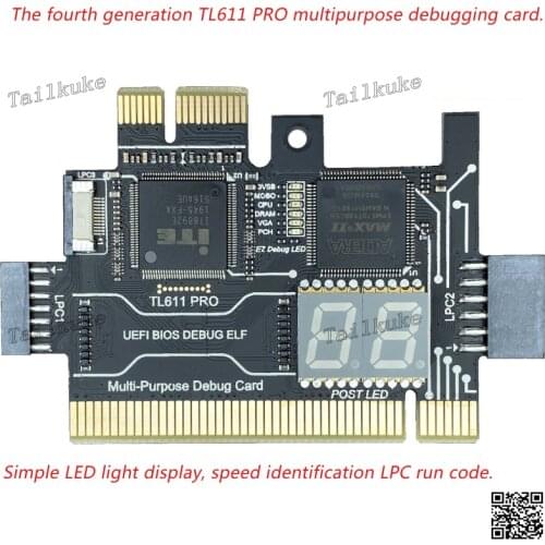 TL611 PRO Debug Card Desktop PCI Motherboard PCI E Notebook Diagnostic Card Test LPC DEBUG