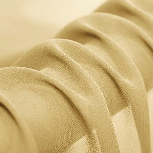 SILK GEORGETTE 114cm width 8momme/100% Natural Silk Fabric Tulle Roll Evening Dress Fabrics Light Golden NO24