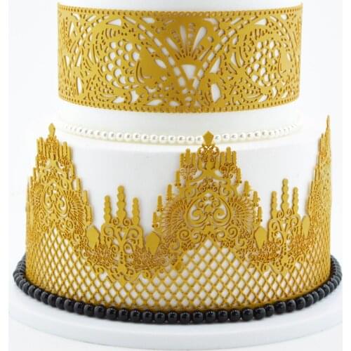 3D Castle Pattern Silicone Lace Fondant Mold Sugar Candy Cake Decorating Mould DIY Tool