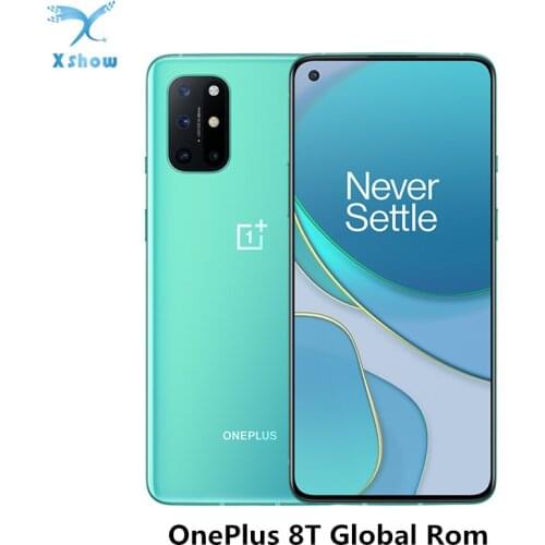 OnePlus 8T 8 T 8GB 128GB Snapdragon 865 5G Smartphone 120Hz AMOLED Fluid Screen 48MP Quad Cams 4500mAh 65W Warp Cellphones
