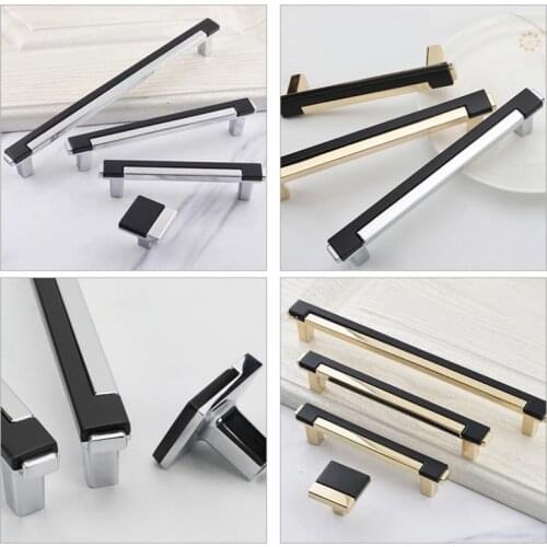 Modern Gold Chrome Kitchen Handle Cabinet Knobs and Handles Fashion Drawer Knobs Pulls Furniture Handle Door Hardware