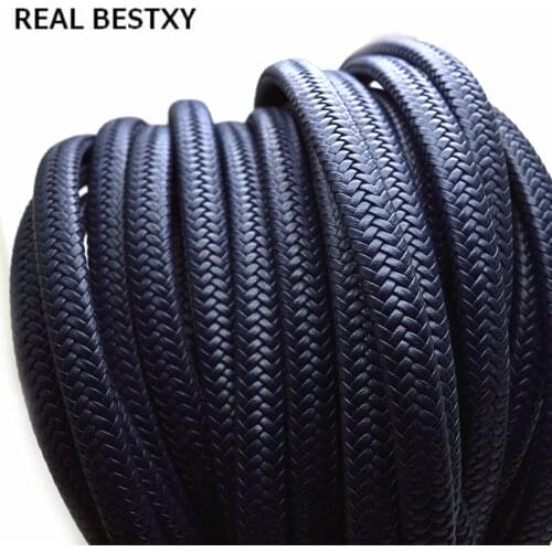 2m/lot approx: 12*6mm navy Microfiber Wide Flat Braided Leather Rope Black String Cord For DIY Bracelet Jewelry Craft Making