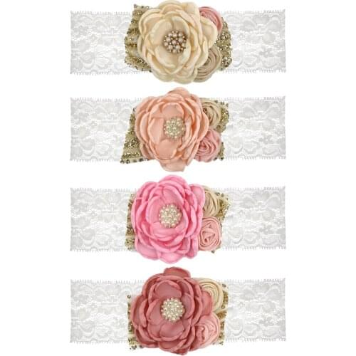 Newborn Toddler Vintage Flower Headbands For Photograph 0-4 Years Girl Hair Accessories Princess Floral Hairbands Bandeau