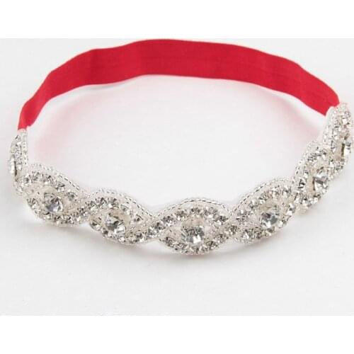 Yundfly Vintage Girls Rhinestone Headband Elastic Baby Hair Accessories Wedding Party Kids Headwear Princess Hairbands Props