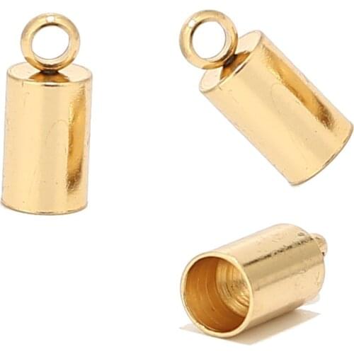 10pcs Fit 3mm 4mm 5mm 6mm Leather Cord End Caps Stainless Steel Findings for Jewelry Pendants Necklace Bracelet Making