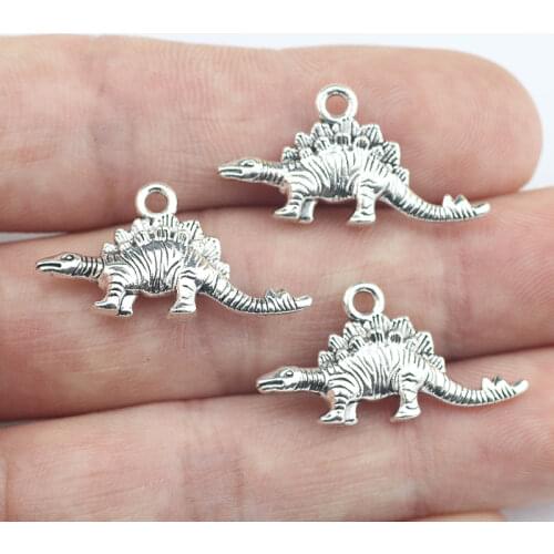 Newest 10Pieces 14*27mm Mixed Alloy Antique Silver Color Ancient Dinosaur Charms Pendant Accessory For DIY Jewelry Making