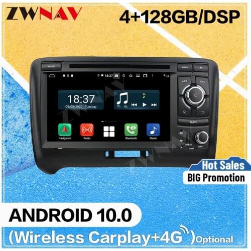 128G Carplay Android 10.0 screen CarDVD Player for Audi TT 2006-2010 2011 2012 2013 GPS Auto Radio Audio Music Stereo Head unit