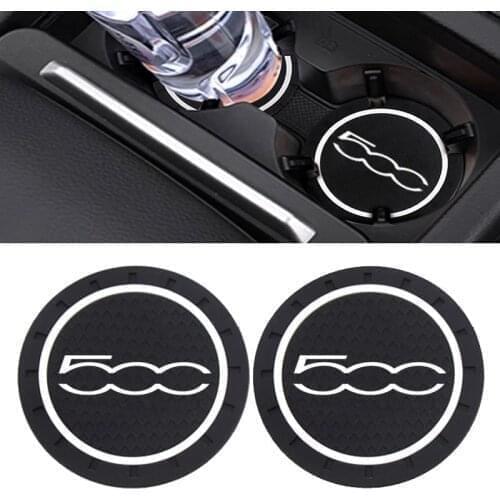 2pcs Car Coaster Decorate Accessories Water Cup Slot Case For Fiat 500 Punto For Abarth Stilo Palio Bravo Doblo Auto Styling