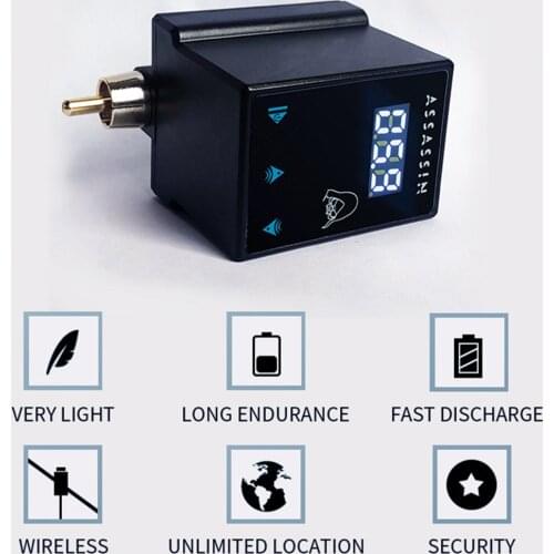 2021 New Arrival Wireless Tattoo Mini Power Touch screen display RCA Connection 1500mA/h For Tattoo Machine Free Shipping