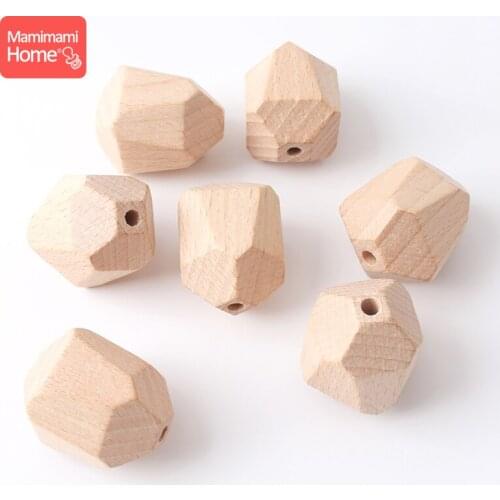 Mamihome 50pc Wooden Beads Baby Teether BPA Free Beech Rodent DIY Nursing Bracelets Necklace Gifts ChildrenS Goods Wooden Blank