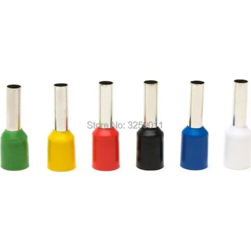 500PCS E2510 2.5mm Electrical Crimp Terminal Block Tubular Wire Connector Cable Cord End Bootlace Ferrule Terminals EV2510 AWG14