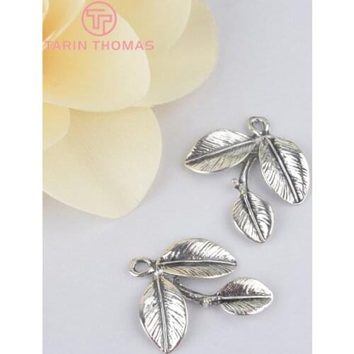 6PCS 23*23MM Antique Bronze Leaves Tree leaf Charms Pendants Diy Jewelry Findings Accessories Wholesale