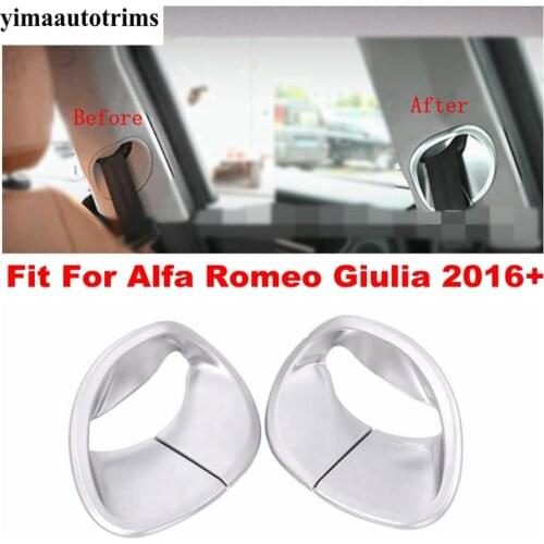 Auto Car Safety Seat Belt Buckle Decoration Cover Cap Trim Styling For Alfa Romeo Giulia 2016 - 2020 Matte Interior Refit Kit
