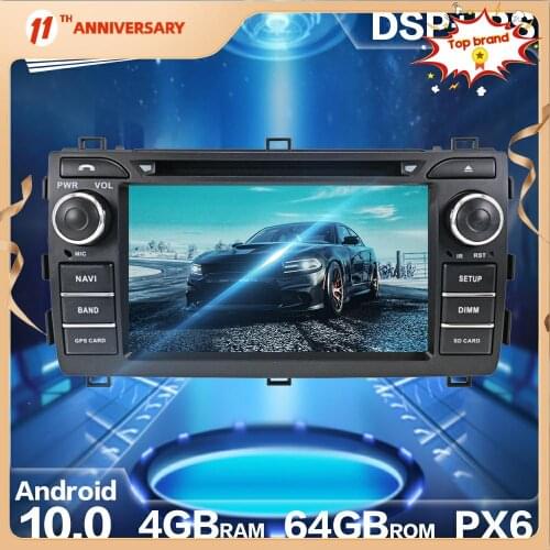 Aotsr PX6 Android 10 Car Radio GPS Navigation For Toyota Auris 2013 - 2015 Car HD Stereo Video Multimedia DVD Player DSP Carplay