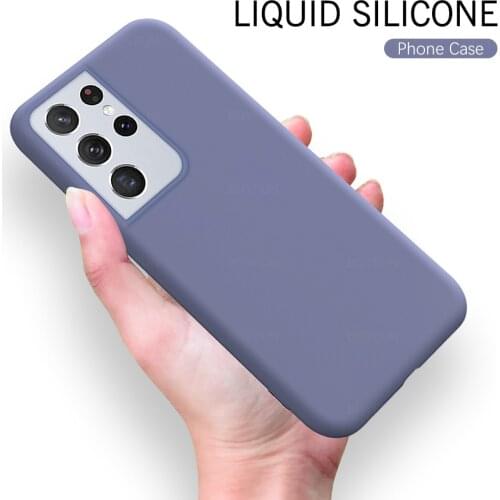 For samsung galaxy s21 case samsun s 21 ultra plus s21ultra s21+ s21plus cover liquid soft silicone shockproof bumper phone case