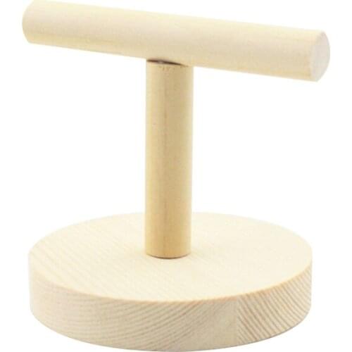 Wooden Parrot Perch T Stand Play Platform Bird Training Paw Grinding Toys Pet Cockatiel Cage Nest