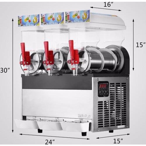 Commercial Three Bowl 3 tank Slush Machine High Capacity Frozen Drink 15L*3