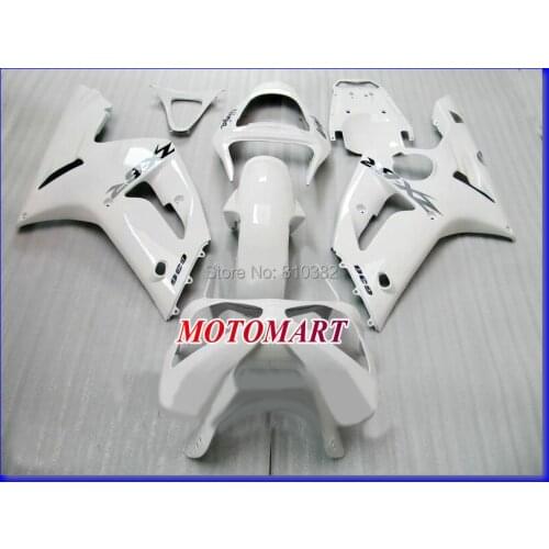 Injection mold Fairing kit for KAWASAKI Ninja ZX6R 03 04 ZX6R 636 2003 2004 Top white ABS Fairings set+ gifts SQ57
