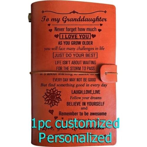 Engraved Leather journal personalized gifts to my husband BJ081 Customized Notebook A5 Dropshipping Supplier US Store Diary