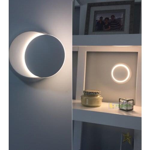 Circular Modern Led Wall fixture lighting Bedroom Living Room Led Corridor Lamps Adjustable Bedside Lamp Aluminum wall light 5W
