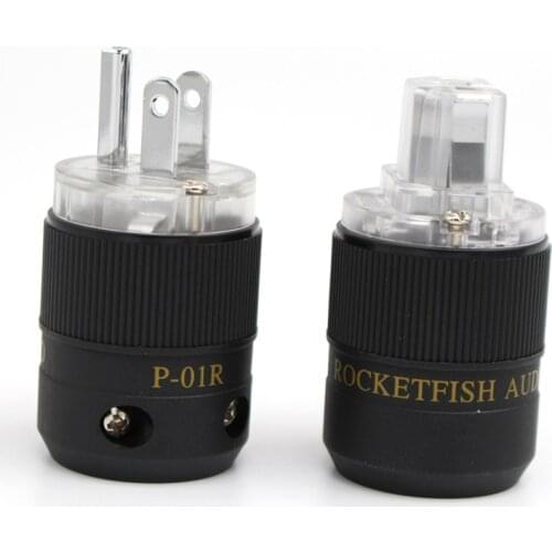 ROCKETFISH Audiophile Rhodium-Plated US AC Audio Power Plug for DIY Power Cable
