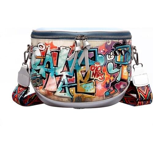 Fashion Printing Women Messenger Bags Luxury Pu Leather Crossbody Bags For Women 2021 Designer Girls Shoulder Bag Bucket Handbag